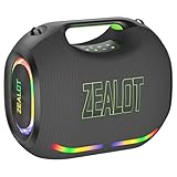 ZEALOT 250W Bluetooth Speaker, ZE21 Portable Speaker/Powerful Sound and Deep Bass, Multi-Device Pairing, IPX6 Waterproof, 5.3 BT, 48000mAh Long Playtime for Party, Outdoor, Home, Travel (Black)