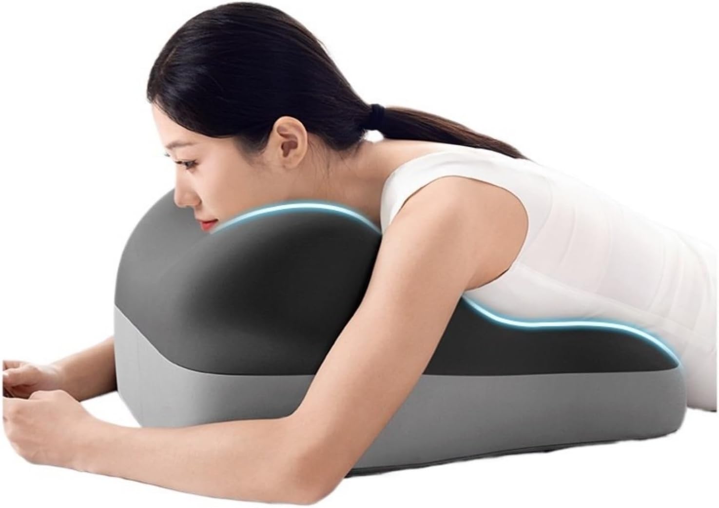 Memory Foam Cushion for Hip Elevation, Lumbar Support Pillow Multi-Function Orthopedic Cushion for Office Chair,Home Use, Body Support and Ergonomic Comfort for Sitting (Double Gray)