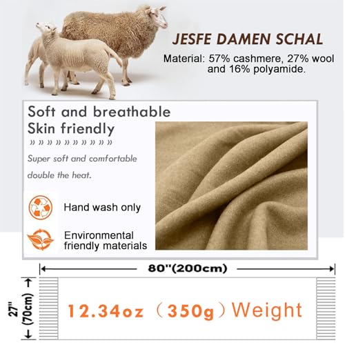 Floralies Cashmere Scarf for Women Wool Scarf Gift Box Double-sided Style Tassels Winter Thick Oversized Scarves Wraps4