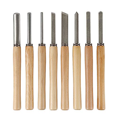 Kit de 8 Gouges de Qualité Standard, Ensemble de 8pcs Burin à Bois, Couteau à Sculpter Sur Bois, Ciseau à Bois Fait Main Bricolage Professionnel Cover