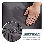 H.VERSAILTEX 4 Pieces Thick Velvet Sofa Covers Couch Covers for 3 Cushion Couch Sofa High Stretch Slipcovers Furniture Protector Form Fit Luxury Couch Cover for Dogs Width Up to 90 Inch(Sofa,Grey) - Image 4