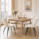 Hellove Lot de 4 Chaises de Salle à Manger Velours Beige, Chaise Scandinave Moderne sans Accoudoir avec Pieds en Métal Gris, Chaise de Cuisine Rembourrée Confortable pour Salon, Dining Room Chair