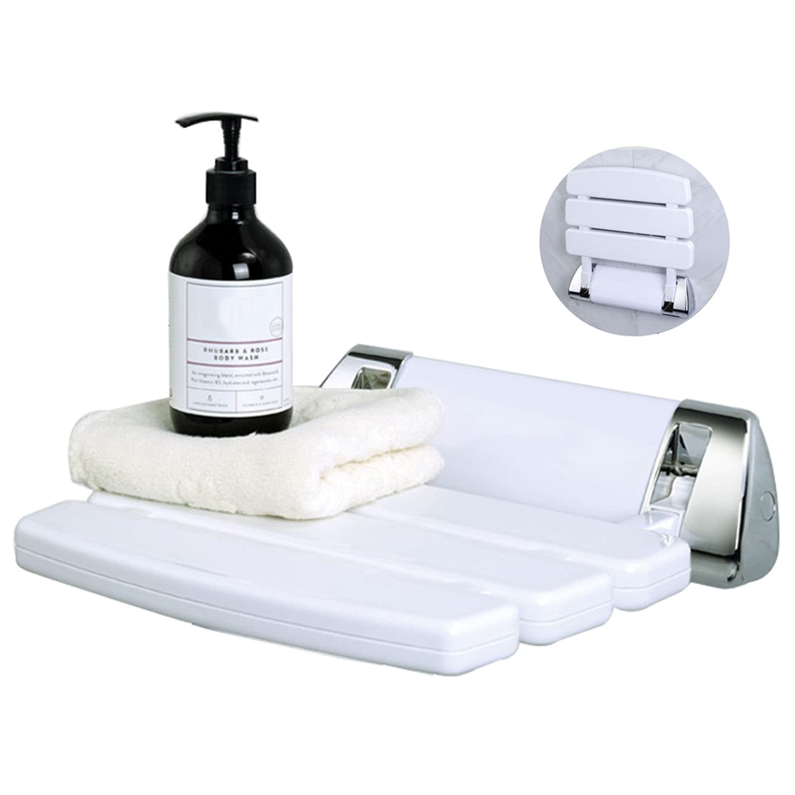 Tabouret de douche mural pliable et banc de salle de bain ergonomique