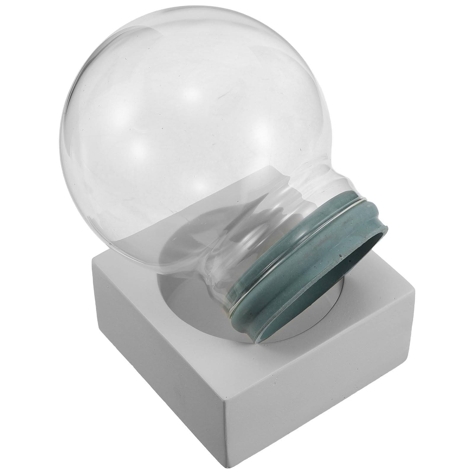 Bola de Nieve de Cristal Transparente con Base Cuadrada de Color Claro, Globo Rellenable de Vidrio 10,8 X 13 Cm para Manualidades DIY, Decoración Navideña y Hogar, Cúpula Vacía