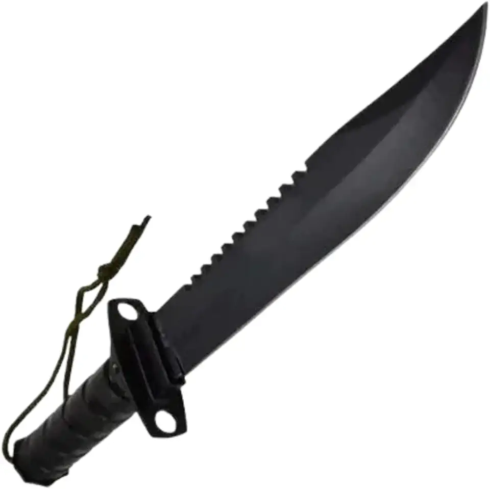 Faca tática Rambo combate militar sobrevivência preta MK-06-0054
