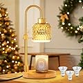 Candle Warmer Lamp Dimmable with Timer and 3 Bulbs, Adjustable Height & Brightness, Electric Candle Wax Warmer for Jar Candles, House Warming Gifts New Home Decor (Amber)