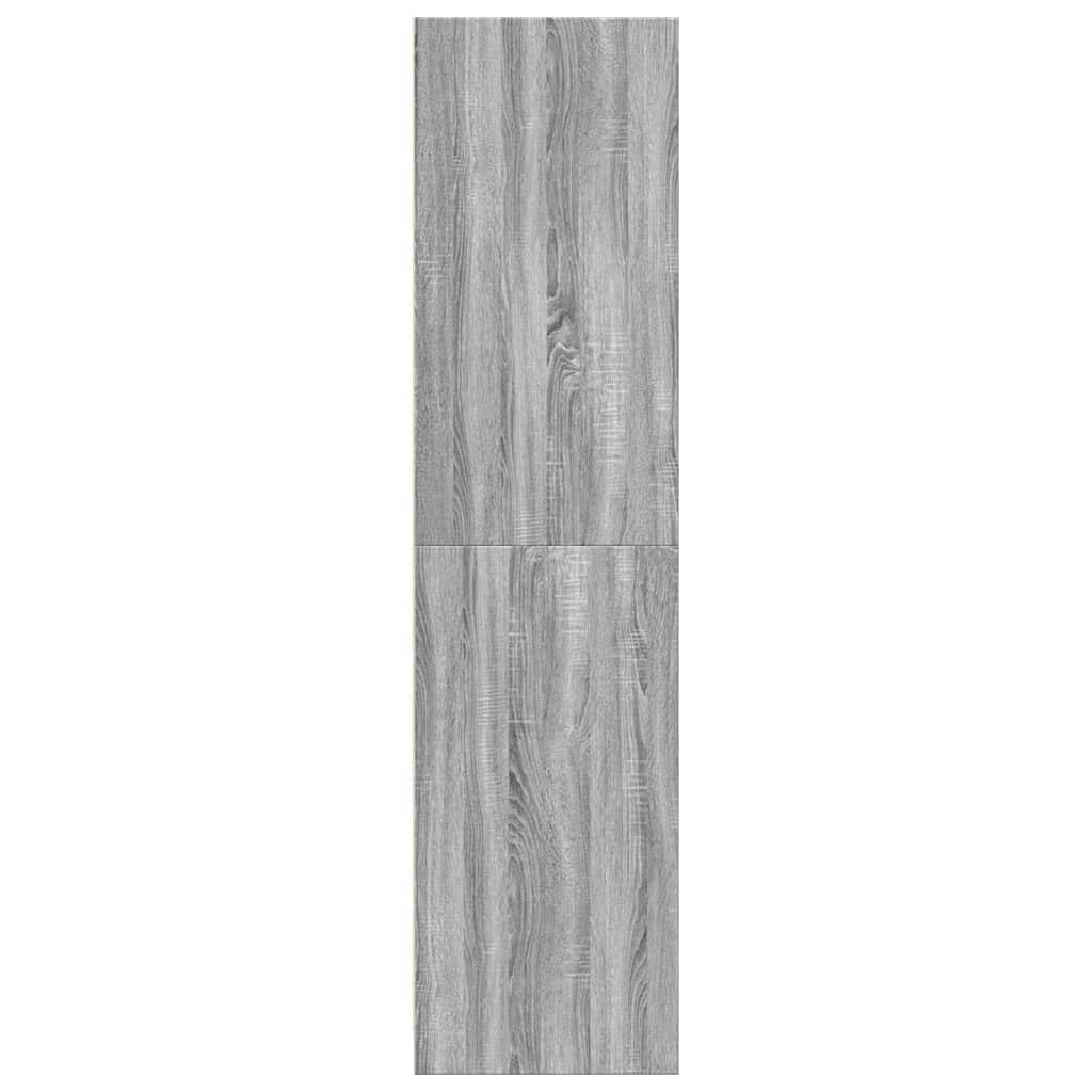Kleiderschrank Grau Sonoma Holzwerkstoff 30x50x200 cm mit Fach und 2 Schubladen, kompakter Flurschrank für Schlafzimmer und Ankleidezimmer, Stauraum für Kleidung und Ordnung