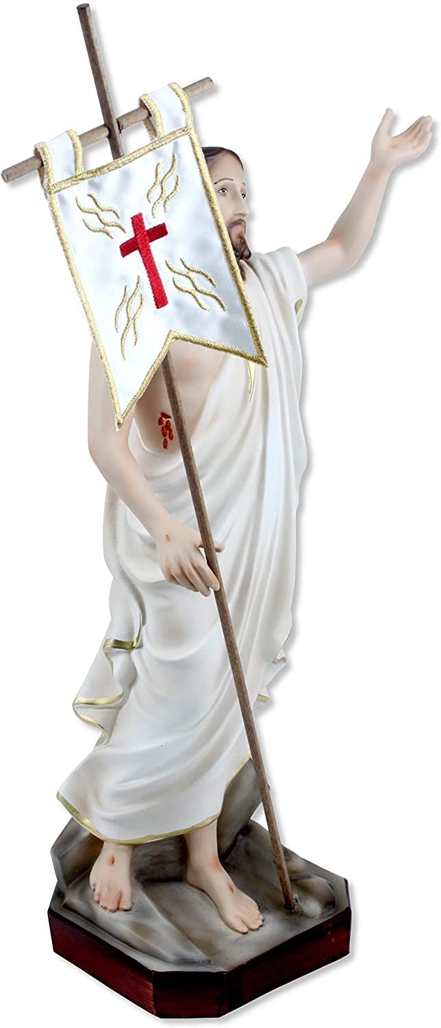 Centro Ardolino Statua Gesù Cristo Risorto in Resina - Cm 40 - Dipinto a Mano - Made in Italy Shop