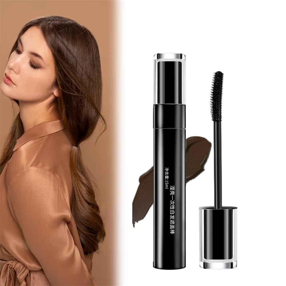 Azonee Hair Color Pen, 2PCS Non-toxic Hair Chalk Temporary Black Hair Dye Pen Disposable Hair Dye Stick, Instant Black Root Coverage Hair Color Pencil for Men and Women