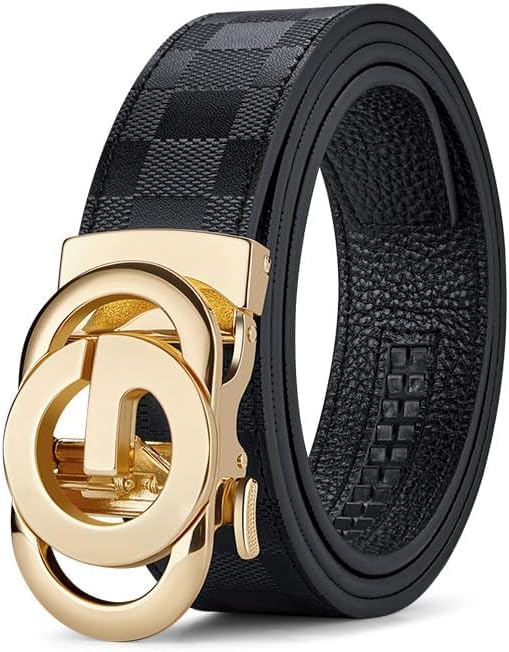 VANNANBA Mens Ratchet Belts Genuine Leather Belt Designer Belts Business Casual Fashion Dress Automatic Buckle with Gift Box - Image 2