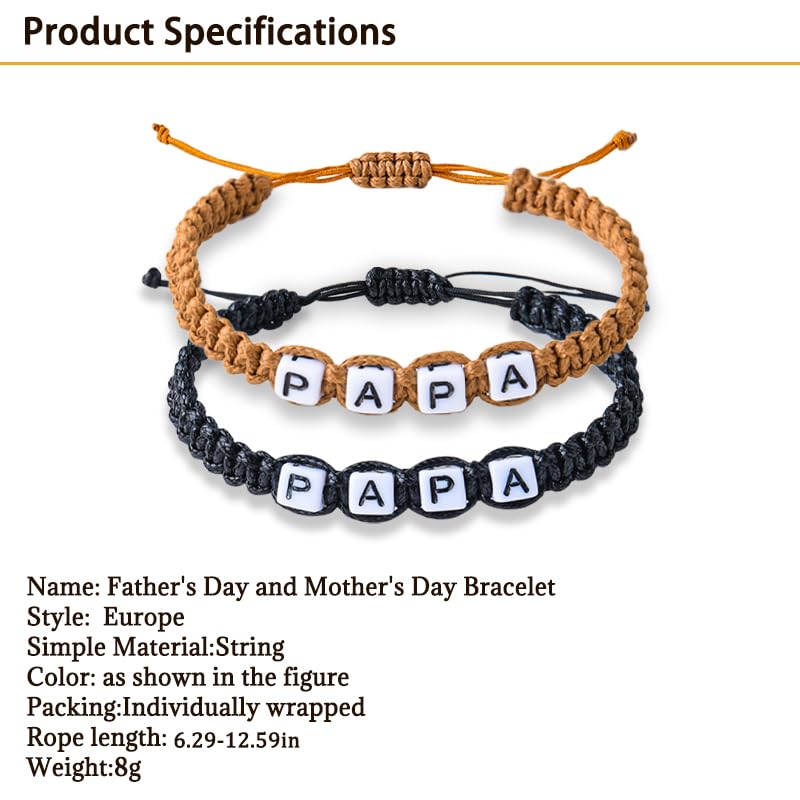 Pulsera para Papá Día del Padre 2 Piezas miniatura 5