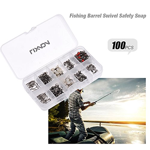 DECDEAL 100PCS / Set Mar Grosso Carp Pike Pesca Barrel giratória com snap Segurança Gancho Conector