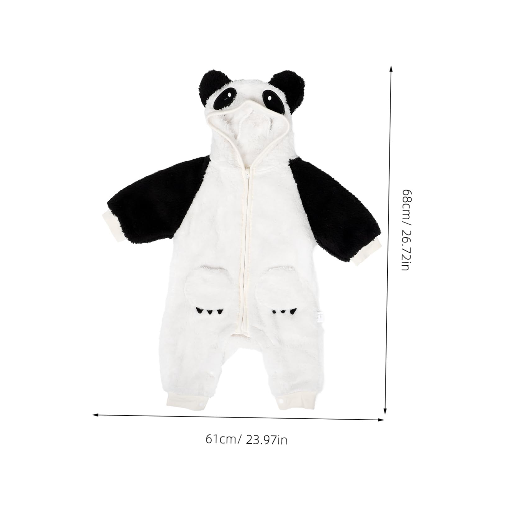 Didiseaon Thickened Baby Long Sleeve Winter Outfit Plush Newborn Clothing 66cm Comfortable Outerwear Panda Pattern