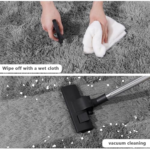 4x4.6 Feet Grey Hexagon Rugs for Bedroom, Ultra Soft Fluffy Hexagon Area Rug for Kids Room, Cute Shag Rugs for Boys Girls Room, Fuzzy Plush Carpet for Tent Castle Home Decor