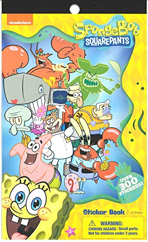 United Pacific Designs 712405SB: Sponge Bob 4 Sheet Sticker Pad 200+ Stickers