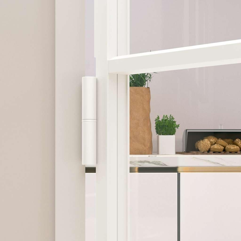 Puerta interior blanca 93x201,5 cm templado vidrio aluminio fino