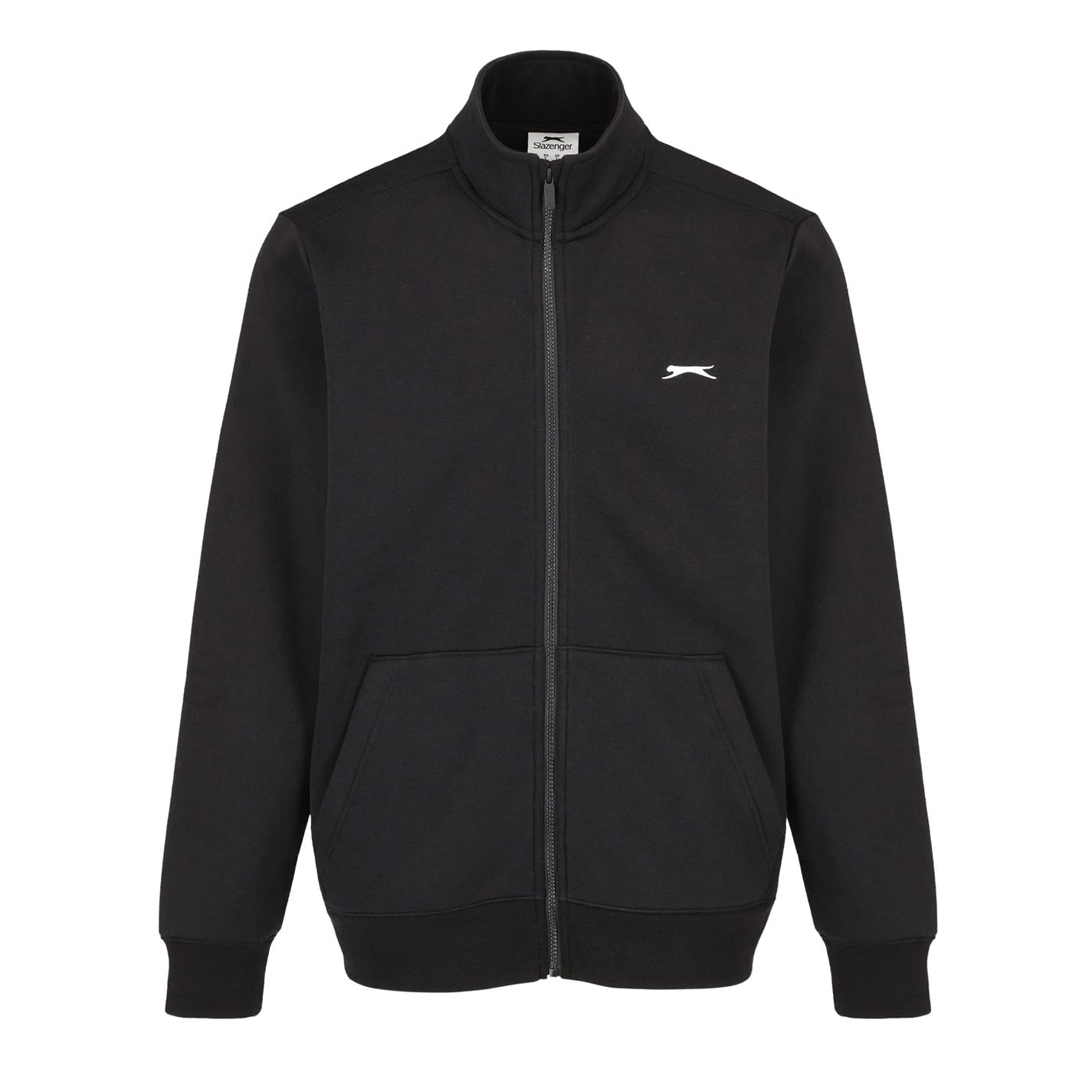 Slazenger Mens Full Zipped Jacket Cotton Long Sleeve Casual Top Black XXXXL
