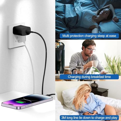 Image of iPhone Fast Charger,Type C Wall Charger Block Plug and 6ft USB C to Lightning Charging Cable Cord Long,Power Adapter Cube Brick Box for Apple iPhone 14 Pro Max /14 Plus /14 /13 /12 Mini /11 /XS Max /XR /iPad