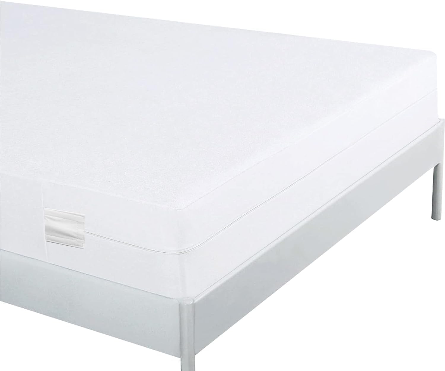 Bedecor Housse de Matelas élastique avec Fermeture éclair,Hypoallergénique,Silencieux,Coton Protège Matelas Imperméable 140x190+16cm