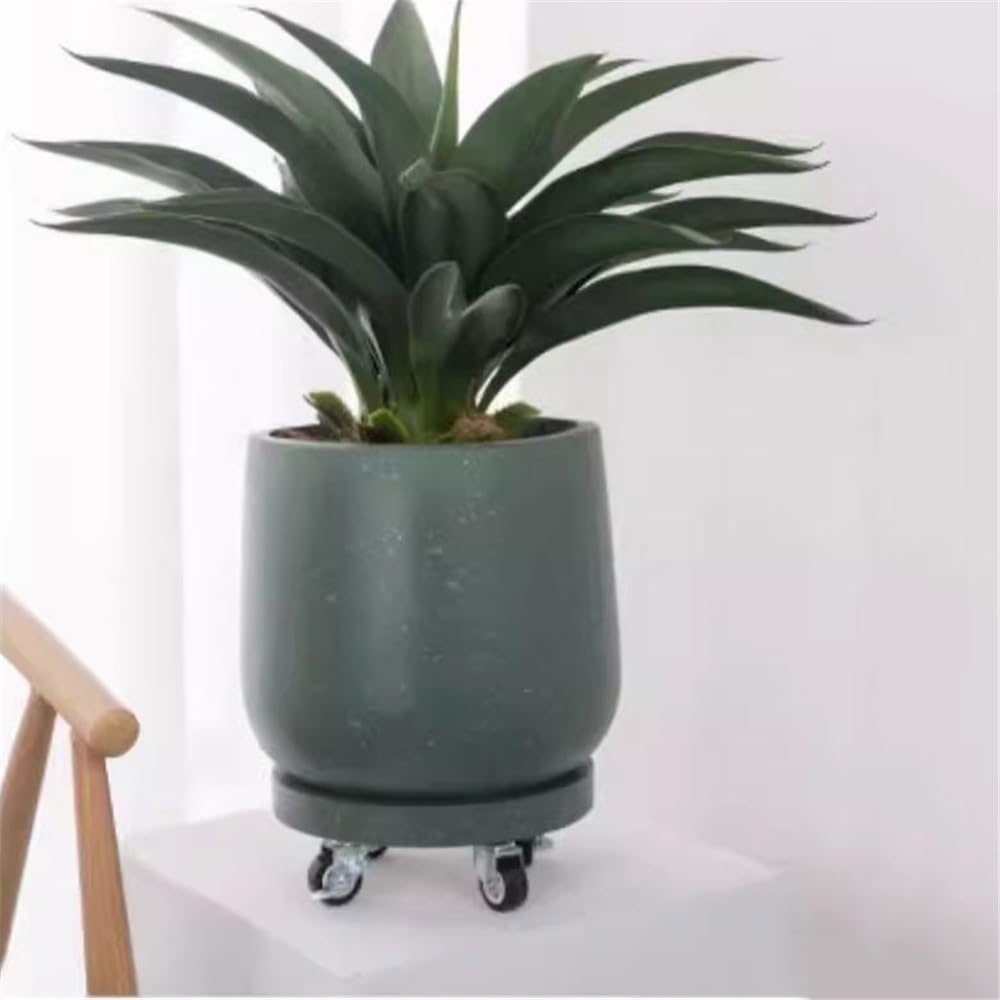 Versatile Sottovaso Rotondo Mobile con 5 Ruote(Green,XL)