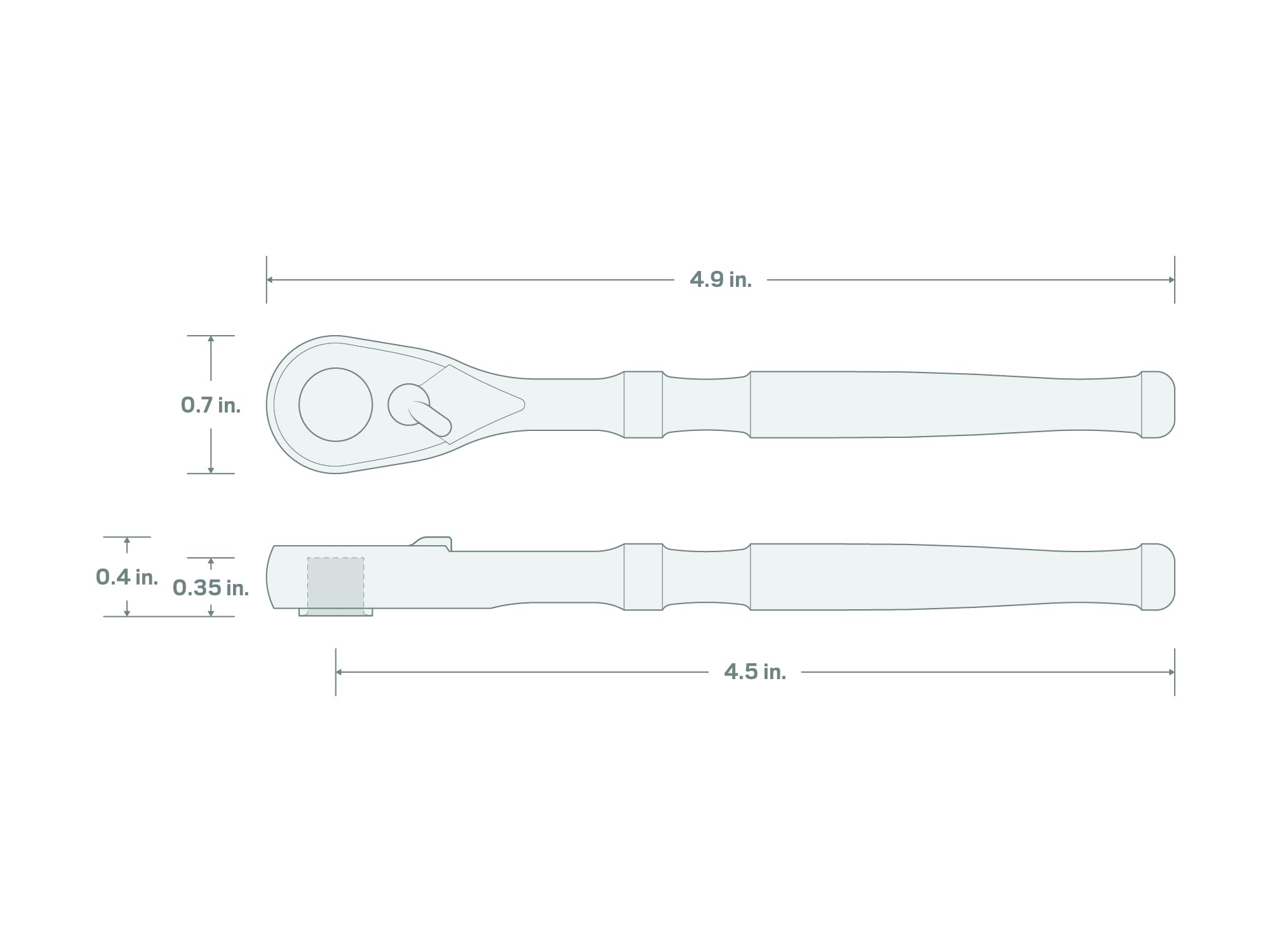 Tekton 1/4" Bit Ratchet - Low Profile Access -7 Tekton 1/4" Bit Ratchet - Low Profile Access -7