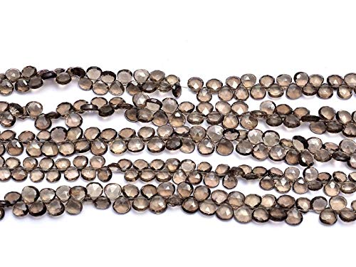 Quartz fumé perles briolettes facettées pour création de bagues et bijoux