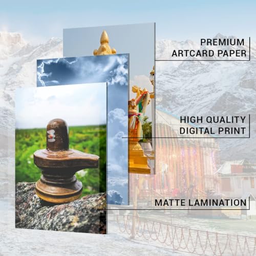 Image of SG Pack of 54 God Photos Wall Collage Kit Posters - 4 x 6 Inches Posters for Room Wall Decor, Pooja Room - Glue Dots Included