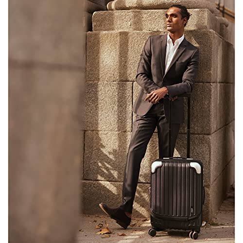 Level8 Grace Carry On Luggage, 20” Hardside Suitcase, Abs+Pc Harshell Spinner Luggage With Tsa Lock, Spinner Wheels - Black, 20-Inch Carry-On #TOP6