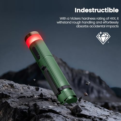 PHILIPS SFL5288 Rechargeable EDC Flat Flashlight with Camping, Warm White LED Combo, 1000 High Lumens Aluminium Portable Pocket Lights with 10 Modes, Two Sources for Outdoors Emergency Working (Green) - image 5