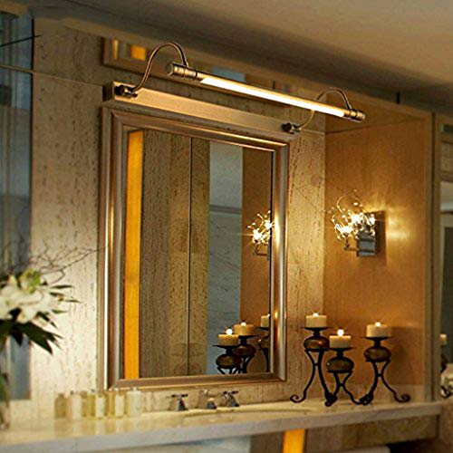 JBP Max Luce Specchio Bagno Luce LED Retro Specchio Fari Bagno Illuminazione Specchio Luce dell'Armadio,Bronze54cm