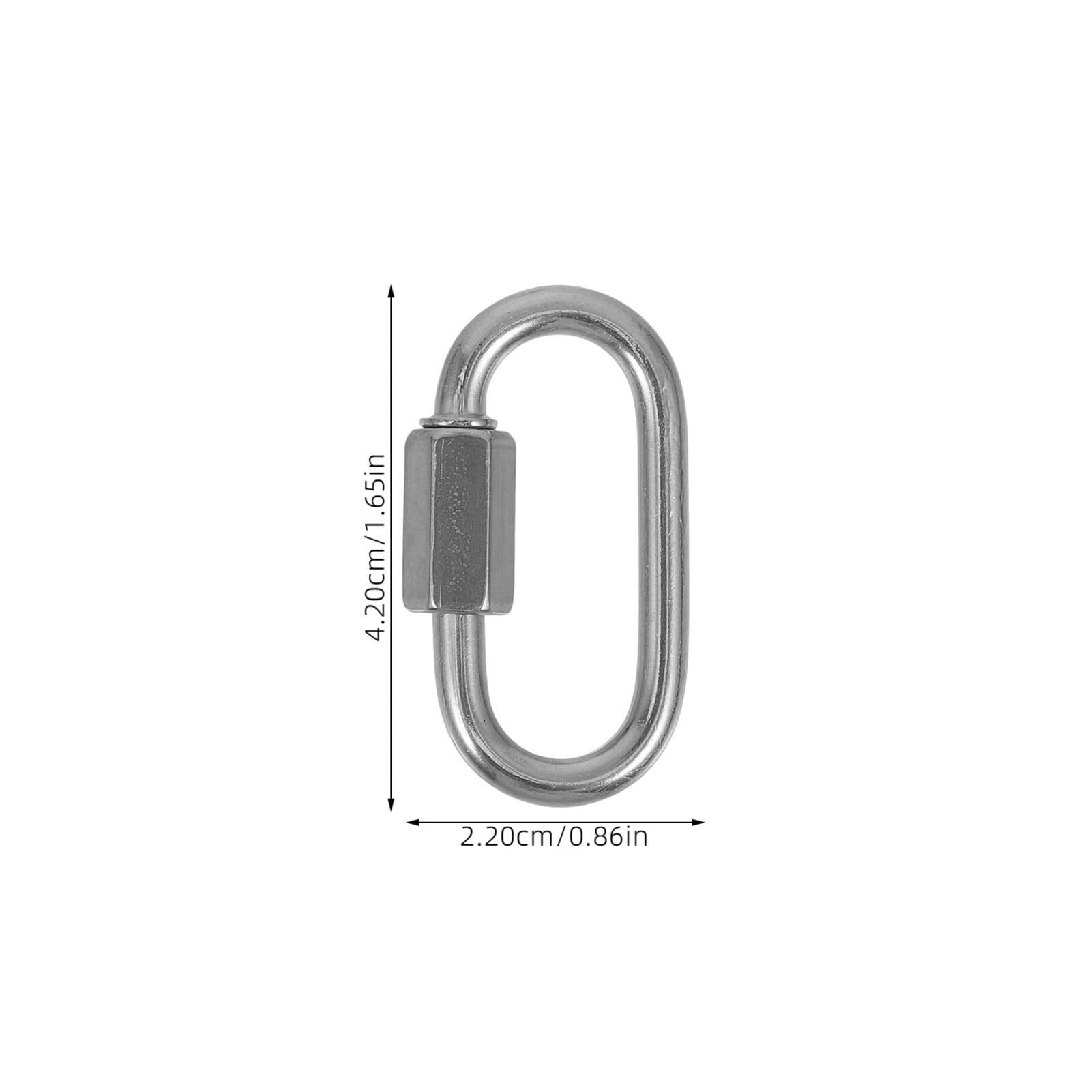 iplusmile 6pcs Quick Link Chain Connector D Shape Locking Link Connector Stainless Steel Heavy Duty Chain Connector for Carabiner Hammock Equipment Silver