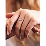 Suplight 925 Sterling Silver Heart Initial Rings for Women Capital Letter Initial Stackable Rings for Women Alphabet Letter Adjustable Heart Rings Rings Jewelry Gifts for Women - Image 4