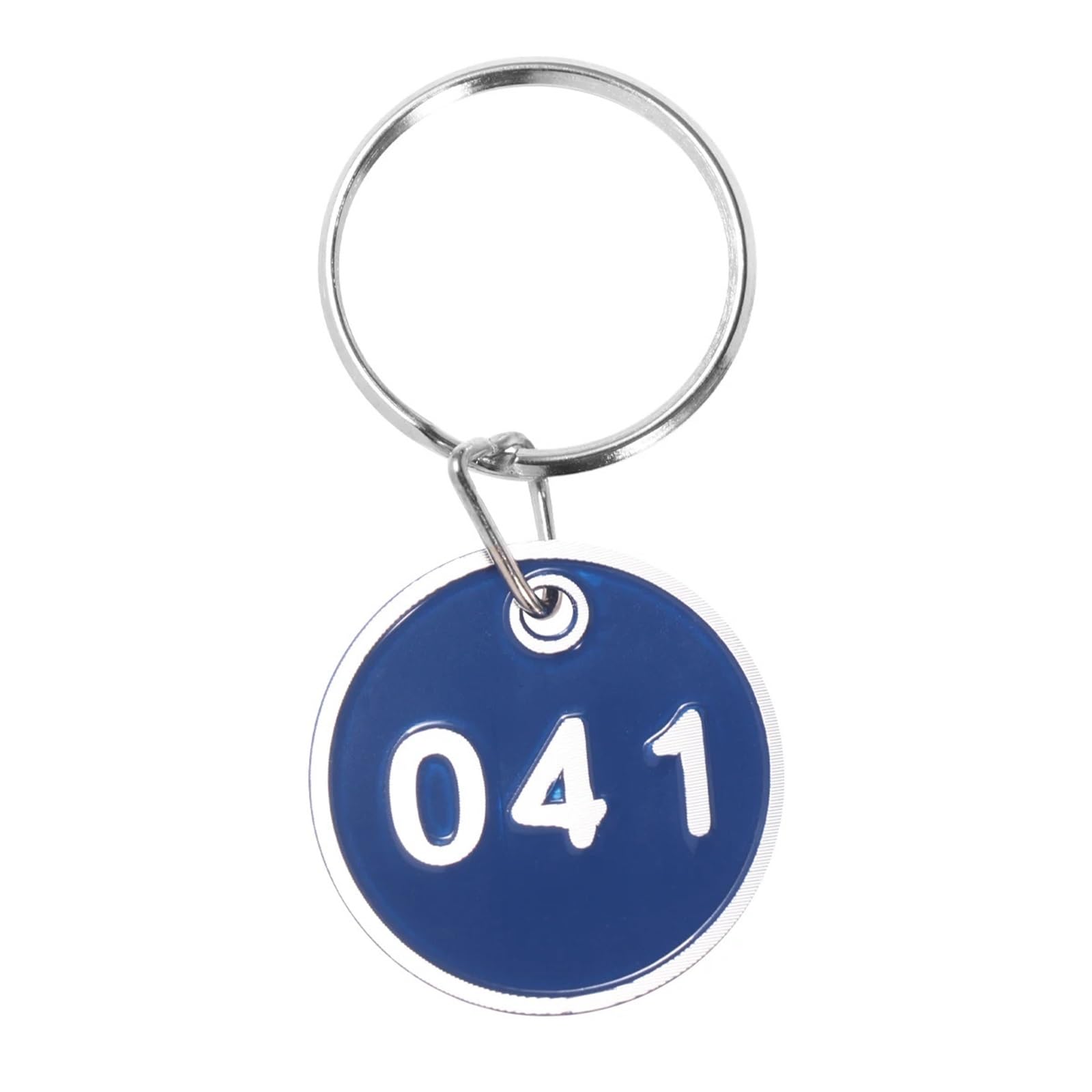 zawieszki na klucze ze stalowymi etykietami, Metalowe zawieszki z numerami Wielokolorowy stop aluminium 50 sztuk ponumerowanych 1-50(Blue)