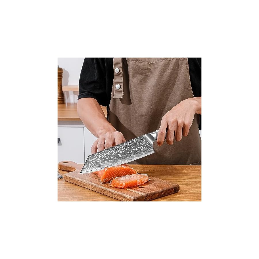 8-Inch-Kiritsuke-Knife-Kitchen-Chef-Knife-Japenese-Forged-Damascus-Steel-with-Ink-and-wash-Resin-Handle-Full-Tang-Hua-Series SHANGDAO 8 Inch Kiritsuke Knife, Kitchen Chef Knife Japenese Forged Damascus Steel with Ink and wash Resin Handle - Full Tang - Hua Series