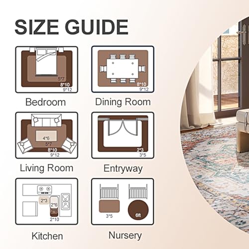 Tapete Vintage Para Sala 90x180 cm Lavable Antideslizante miniatura 7
