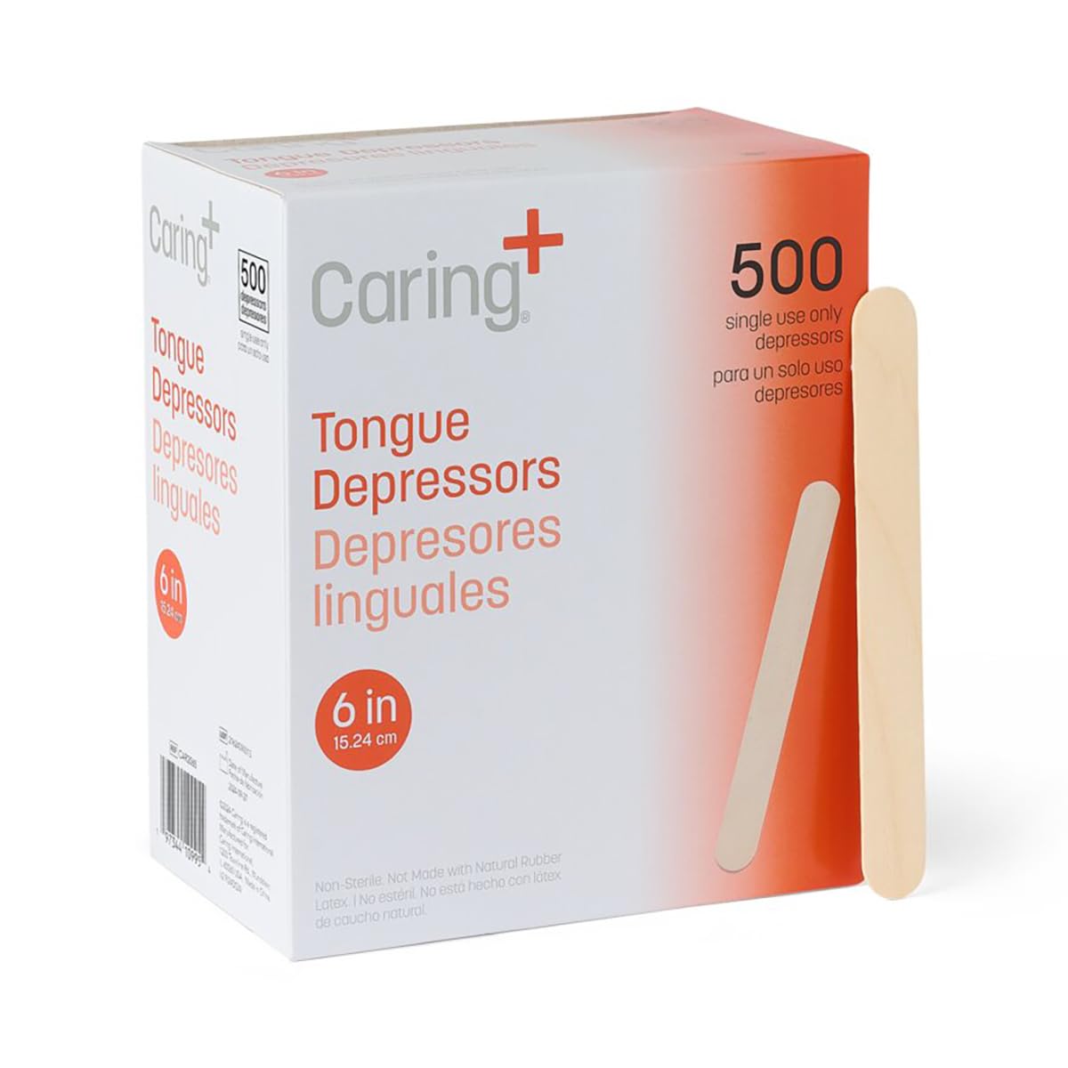 Depresores linguales de madera de alta calidad, sin esterilizar, de 6 pulgadas de largo, sin sabor, sin astillas, versátiles para uso médico, belleza, manualidades y más, en caja de 500 unidades.