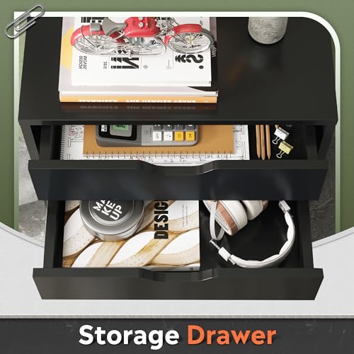 Image of DEVAISE 5-Drawer Chest, Wood Storage Dresser File Cabinet with Wheels, Mobile Dresser for Home Office, Black