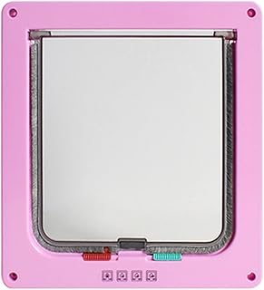 LIANYG S-XL 4 Way Lockable Dog Cat Gatito Puerta Puerta Puerta Puerta Puerta Puerta Intelgente Puerta Animal Pequeño Pet Puerta Puerta Perro Puerta Puerta para Mascotas 992 (Color : Pink, Size : S)