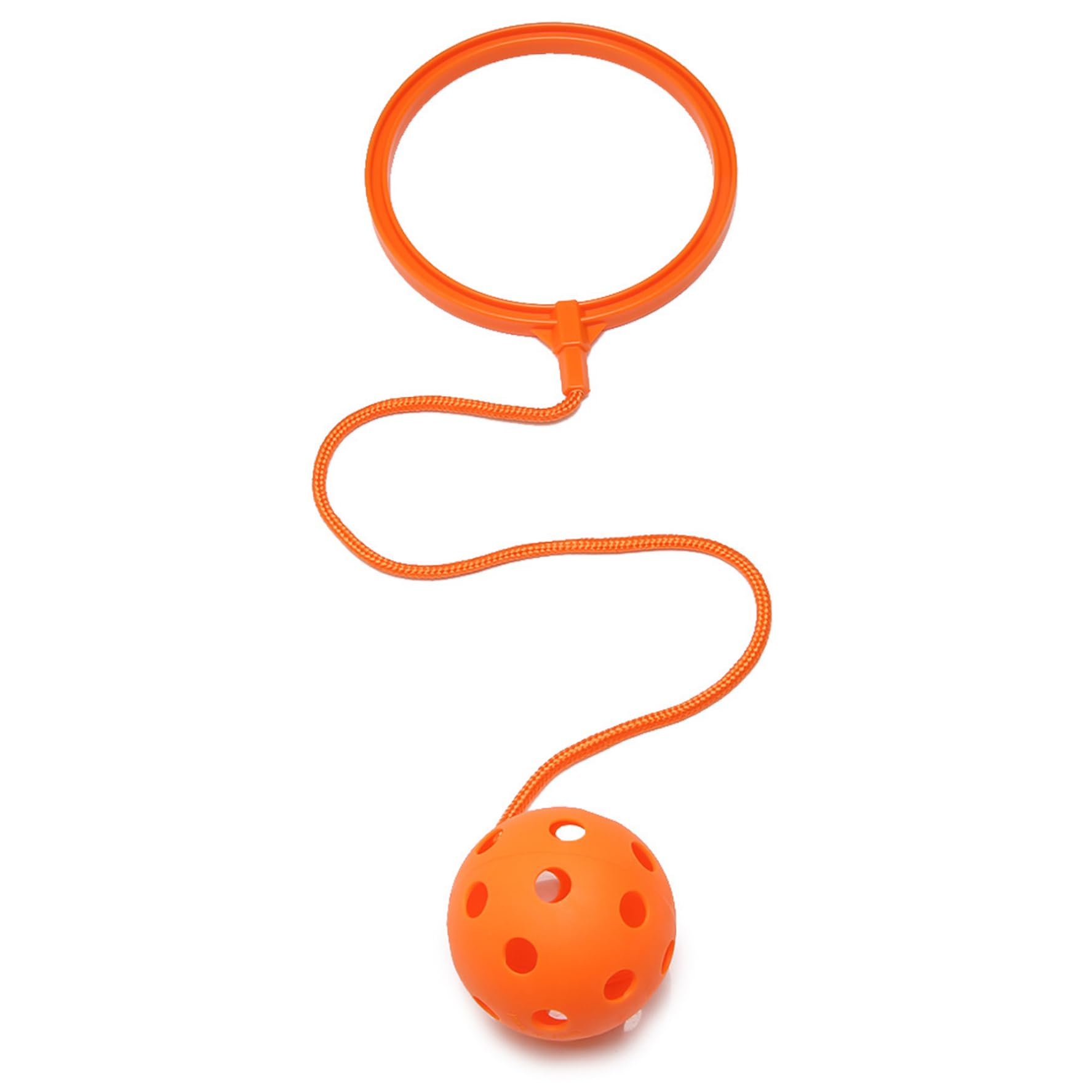 Grtheenumb Skip Ball for Kids, Ankle Skip Ball, for Kids - Soft Orange Perforated Fitness Toy with Frosted Rope Ring, CE Certified for Safe Active Play