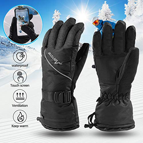 MOVTOTOP Ski Gloves for Men & Women, Waterproof Touchscreen Ski Gloves, 3M Thinsulate