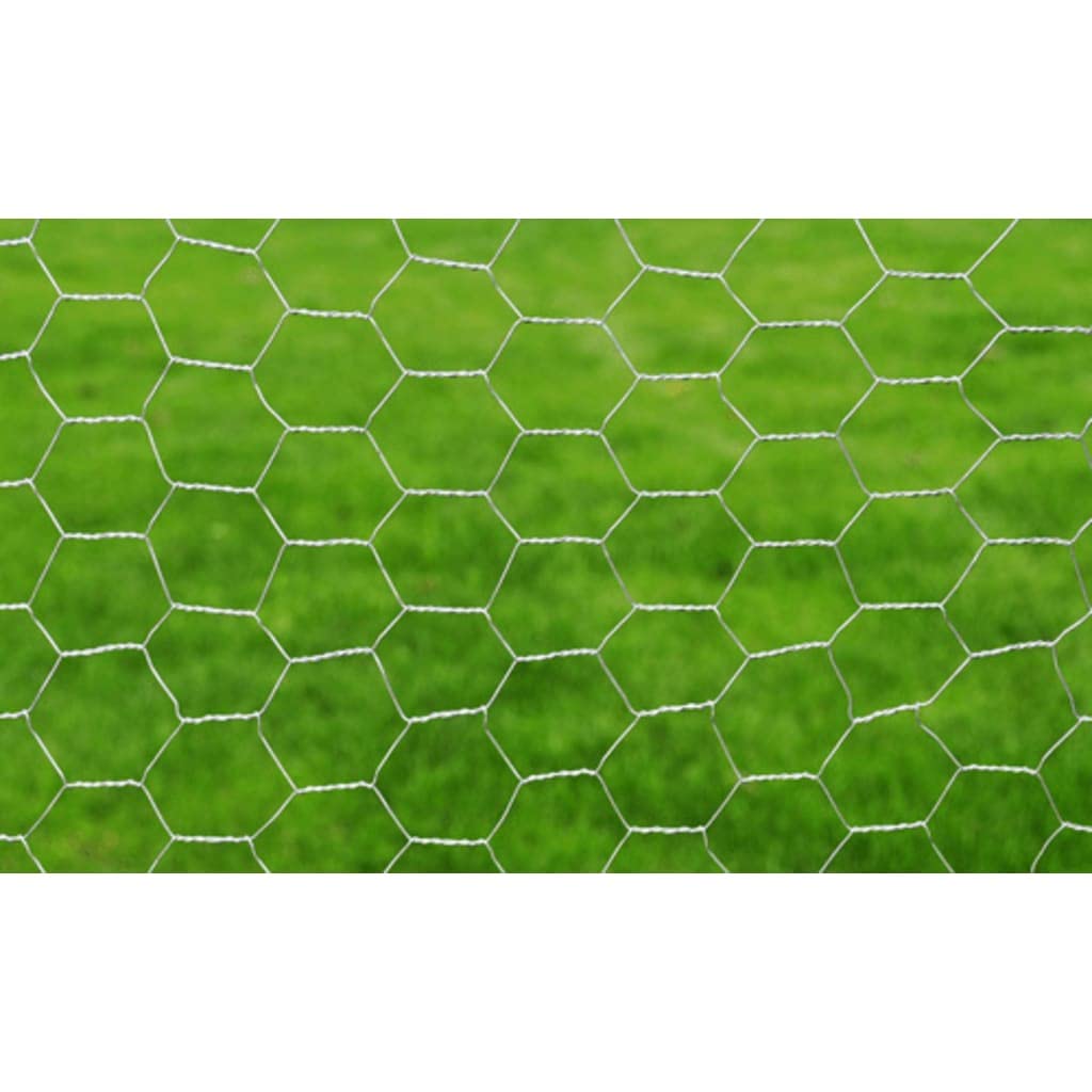 Malla de alambre galvanizada, 25 m x 1 m, malla de alambre para gallineros y conejera - Malla hexagonal con malla de 36 mm - Valla flexible para aves de corral, pajareras y jardín