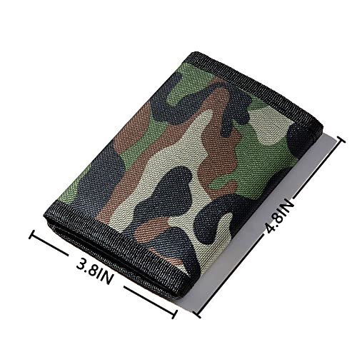 Leyeve Wallet,Kids Festivals Gifts,Birthday Gifts Wallet,Rfid Trifold Canvas Outdoor Sports Wallet For Kids-Utility Wallet For Green Camouflage #TOP1