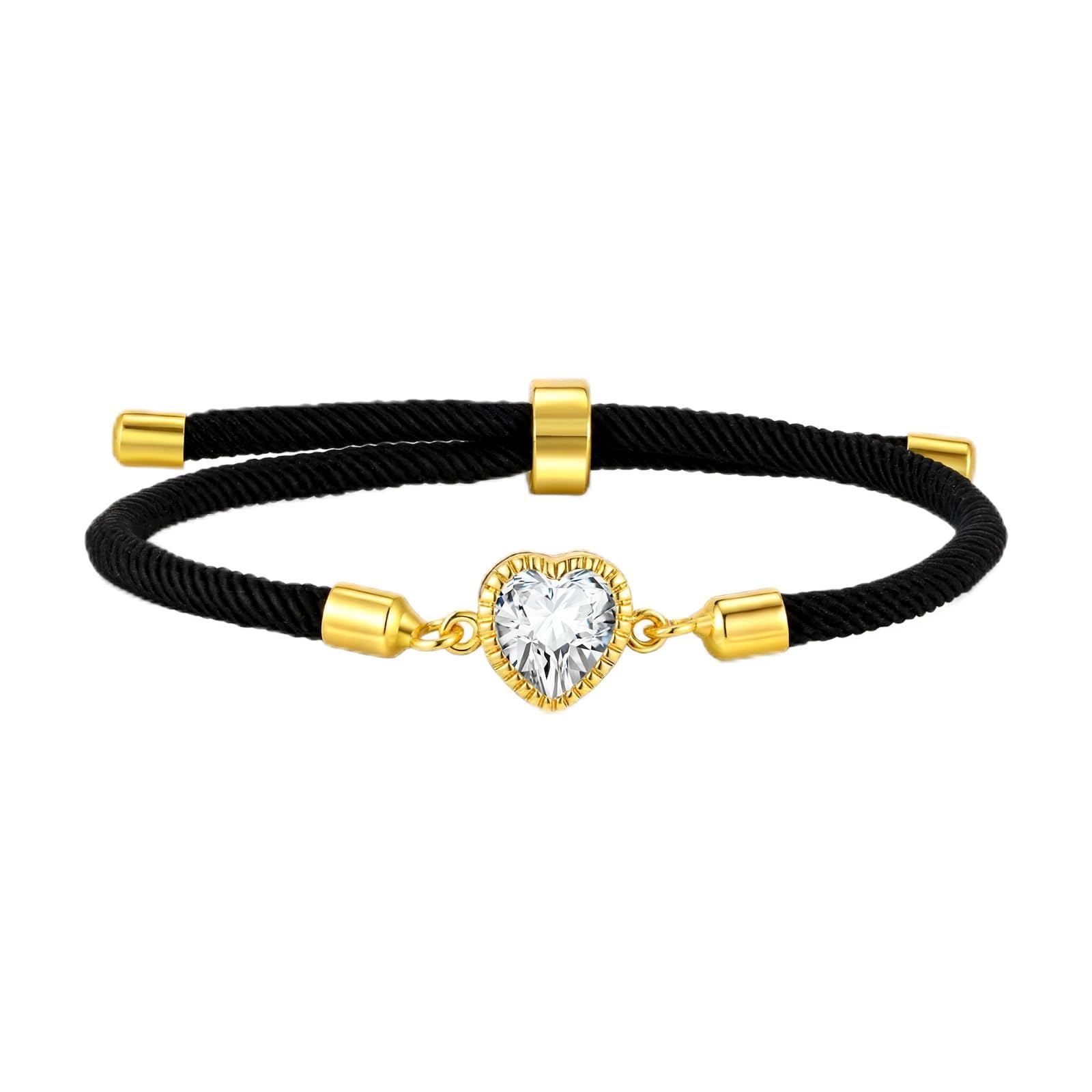 Gamtic Herz Armband Damen Freundschaft Armband - Handgefertigte Verstellbare Seil Geflochtene Armbänder Glücksarmband Freundschaftsarmband Weihnachten Geburtstag Geschenk für Frauen und Mädchen