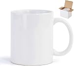 Mug de café en céramique, Mugs de sublimation, 11oz Mug de café blanc, avec boîte d'emballage, lavable en machine, léger tasses à thé de porcelaine brillante avec poignée, tasses de café en céramique classique pour le thé