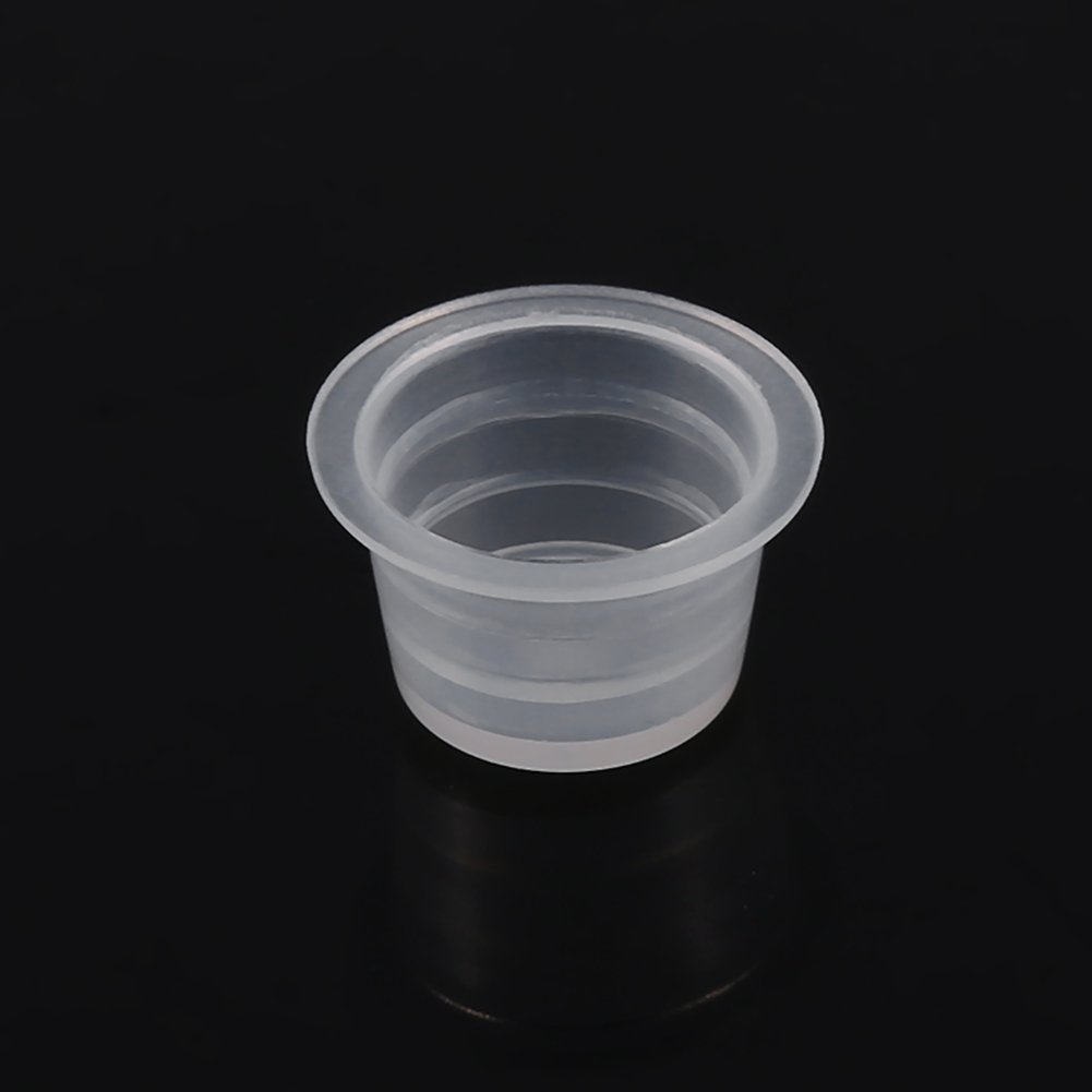 Tatuaż tusz czapki, tusz do tatuażu Cap kubek Pot średni duży plastikowy pigment do tatuażu kubek do tatuażu makijaż permanentny pojemnik Cap tusz do tatuażu materiały do ​​tatuażu 100 sztuk(M)