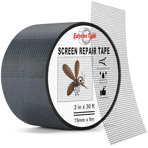 3" x 30FT Black Window Screen Repair Tape Fiberglass Mesh Patch Tape