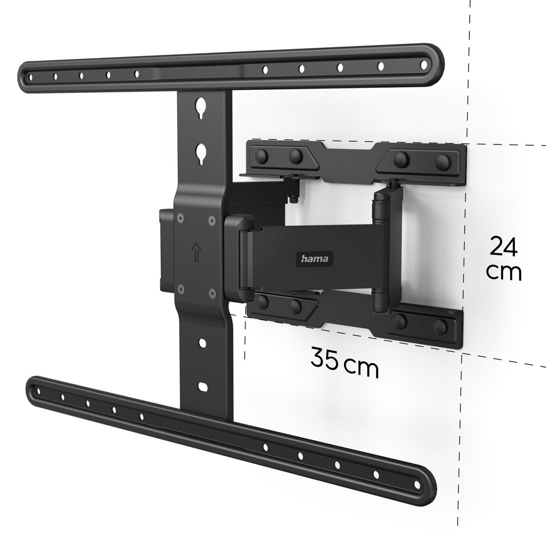 Hama Soporte de Pared para TV orientable, inclinable, Delgado (TV 37-90 Pulgadas, VESA 200 x 200 hasta VESA 600 x 400, hasta 50 kg, Soporte Extensible, Baja Distancia a la Pared, con Tacos Fischer),