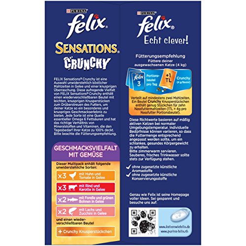 Felix Katzennassfutter Crunchy Crumbles mit Gemüse 10 x 100 g Plus 40 g, 6er Pack (6 x 1.04 kg)