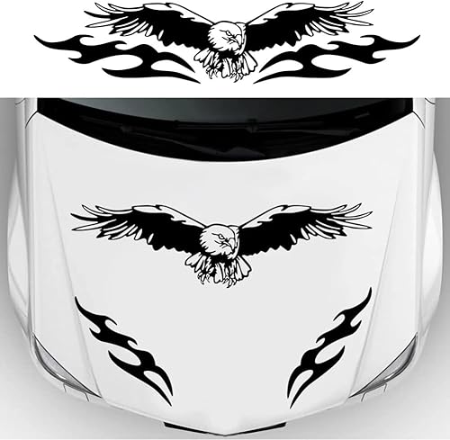 DesirePath 1 paquete de calcomanías de vinilo para coche diseño de águila para coche camión SUV Jeep universal para capó de coche accesorios negro