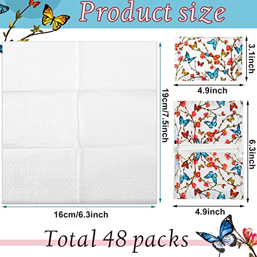 Image of Geyee 50 Pack Travel Tissue Packets Facial Paper Napkins, Butterfly